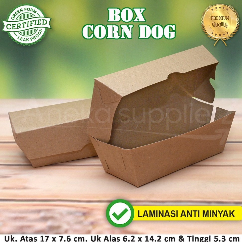 

COD Box Corn Dog - Corndog | Model Rakit - KRAFT COKLAT (50 pcs) ➜Ready Stock