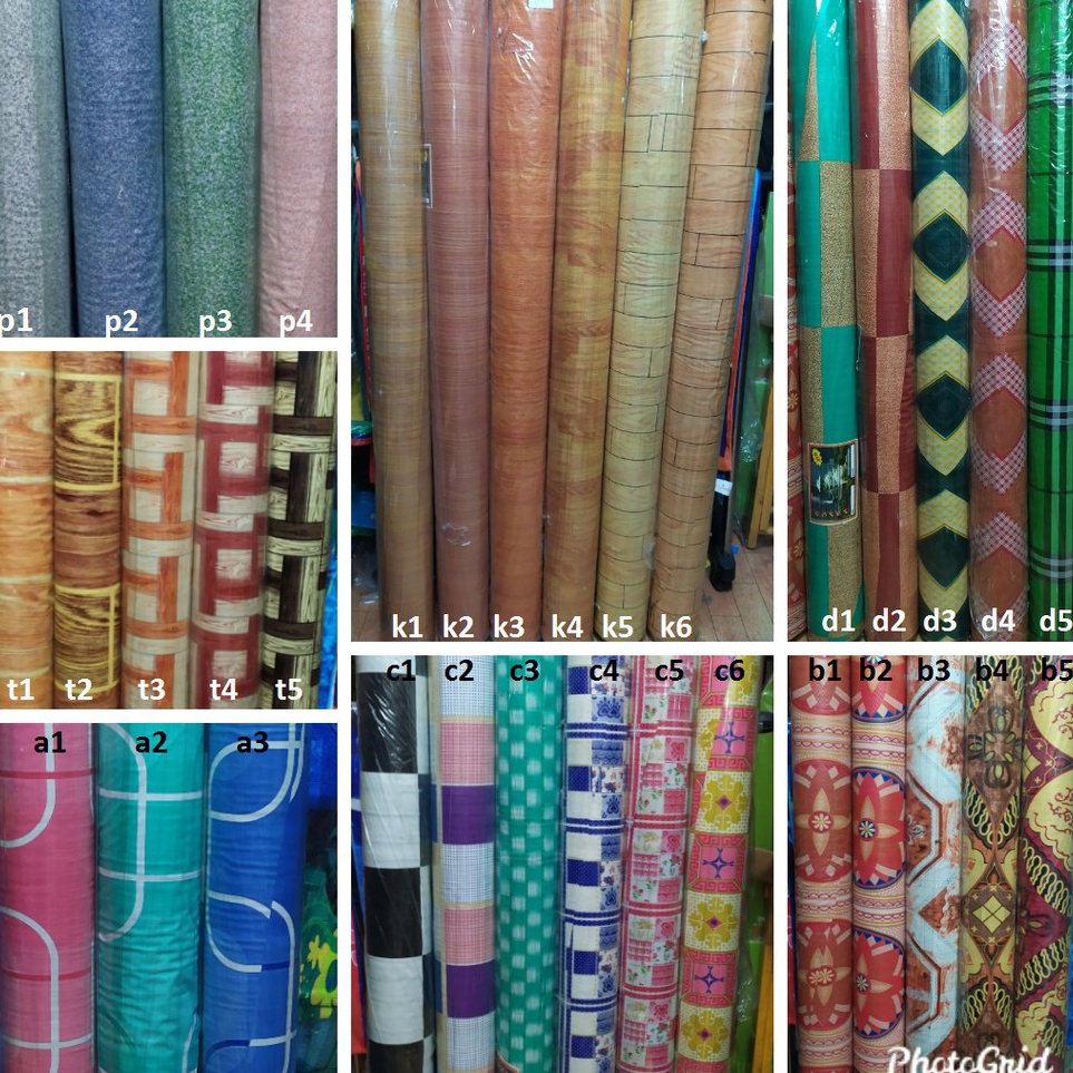 ➷➷✻✫ Per 50 cm Karpet Lantai Plastik Meteran Motif Kayu Keramik dan Alas Taplak Meja Plastik Meteran