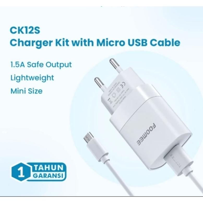 Sale Travel Charger Foomee Ck12 , With Cable Data Micro Original Foomee Ck12S Virall