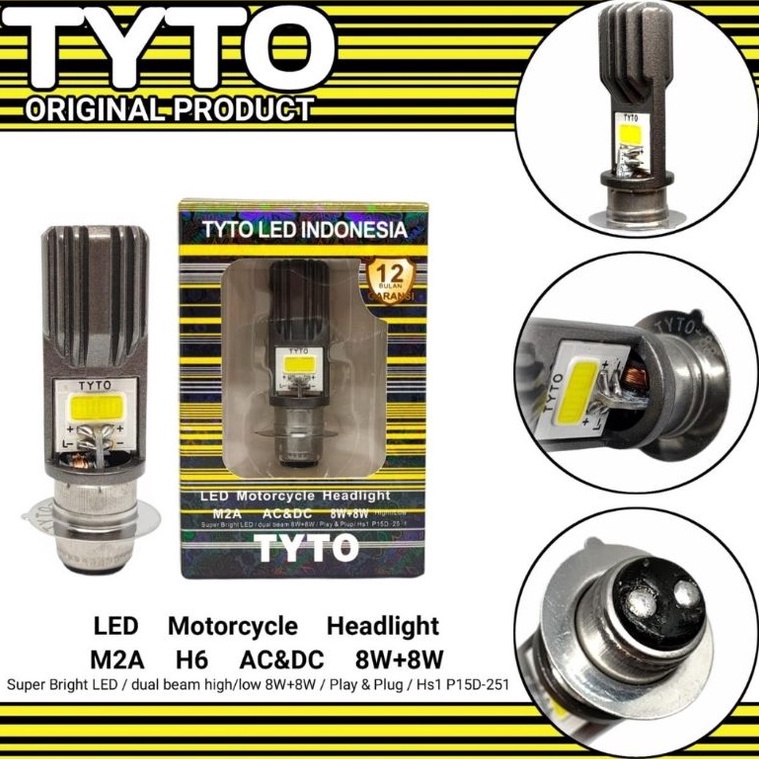 Murah.. LAMPU DEPAN UTAMA LED TYTO 2 SISI AC DC / BOHLAM LED DEPAN TYTO ORIGINAL / LAMPU LED TYTO OR