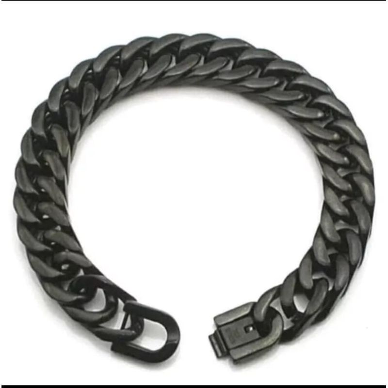 Gelang Rantai Titanium BLACK Pria