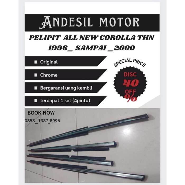 Bherby Pelipit/Karet Pelipit/List Pelipit Kaca All New Corolla Thn1996-2000