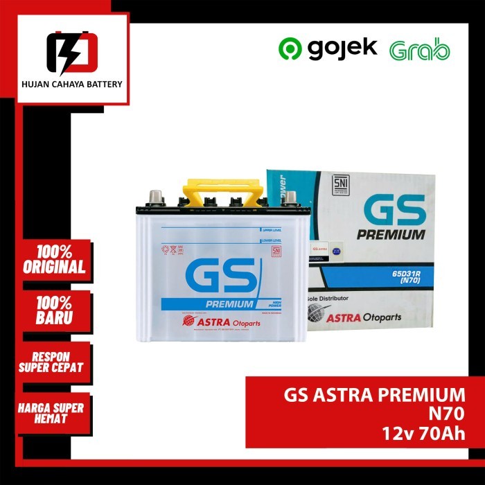 Aki Mobil Gs-A Premium N70 / N-70 / N70 - Aki Mitsubishi L-300 Diesel Sparepart Mobil