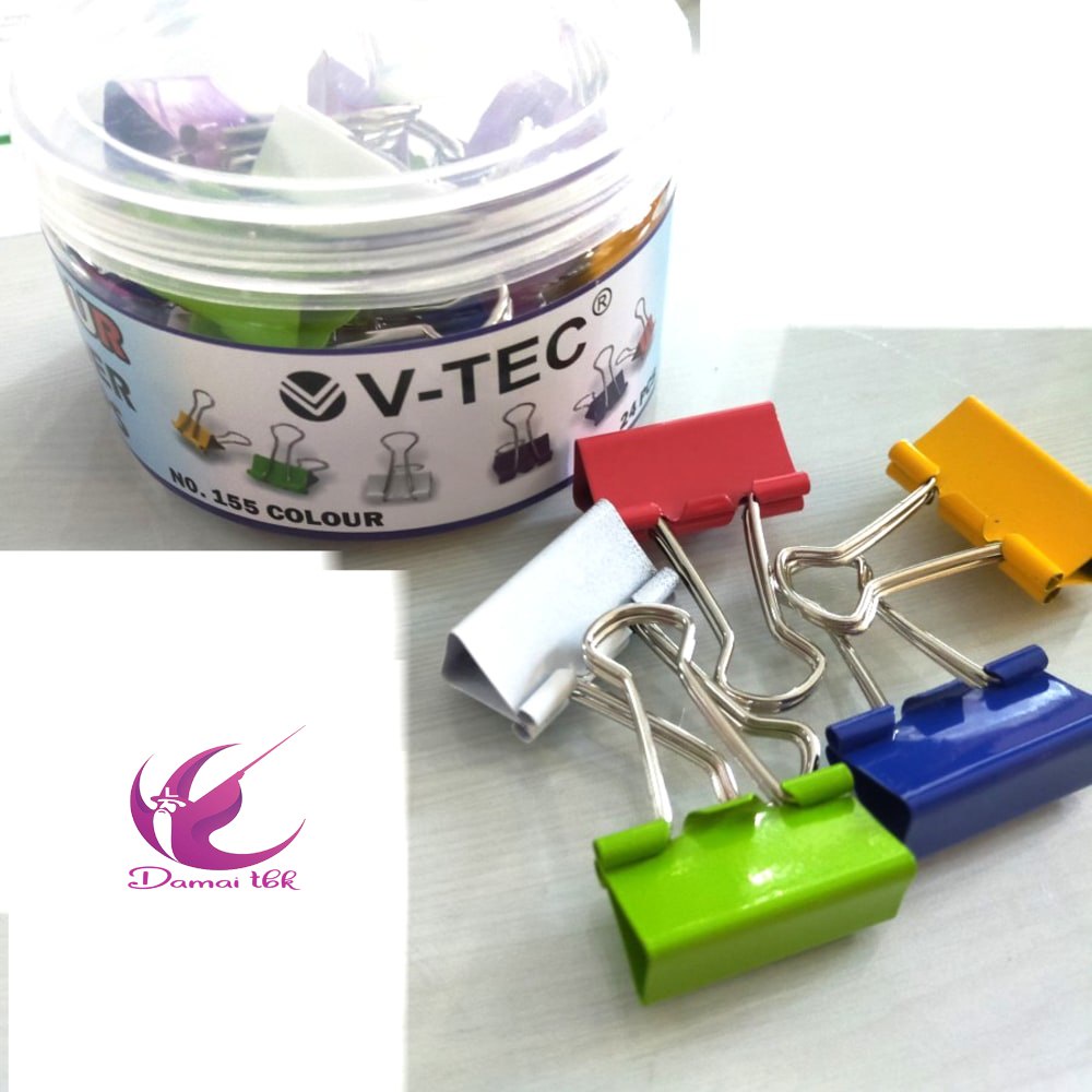 

V-TEC Binder Clip Warna No. 155 [24 Pcs/Tabung]