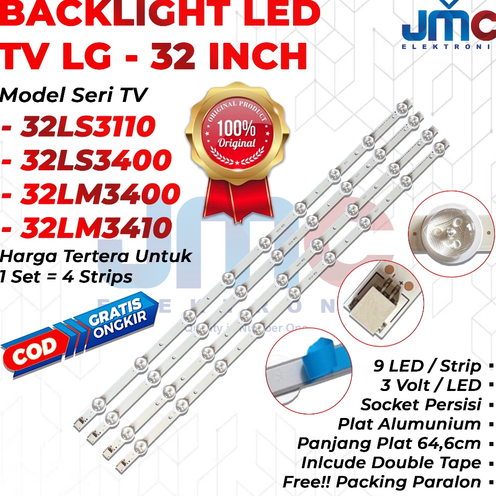 LANGSUNG ATC BACKLIGHT TV LG 32 INC 32LS3400 32LS3110 32LM3410 32LM3400 LAMPU BL LG 32LS 32INC INCH 