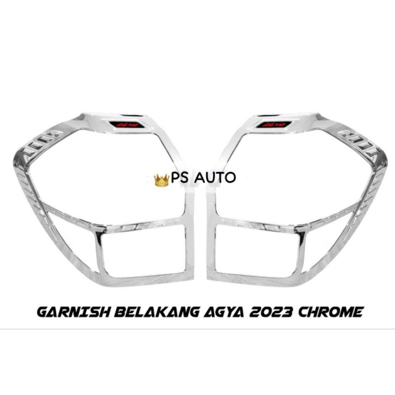 garnis lampu depan, belakang Agya 2023 hitam, crom 1 set / cover lampu depan, belakang Agya 2023