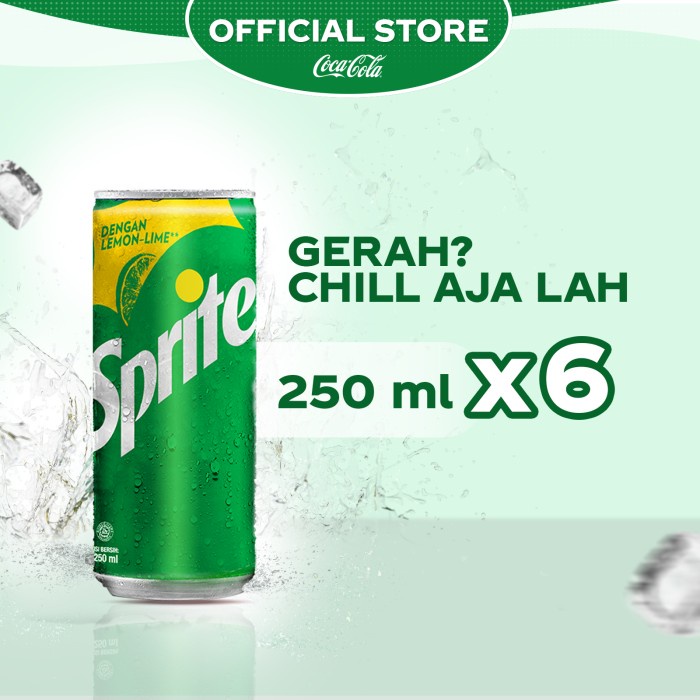 

Sprite Lemon Lime Minuman Soda - Kaleng 250ml - x6 Pcs