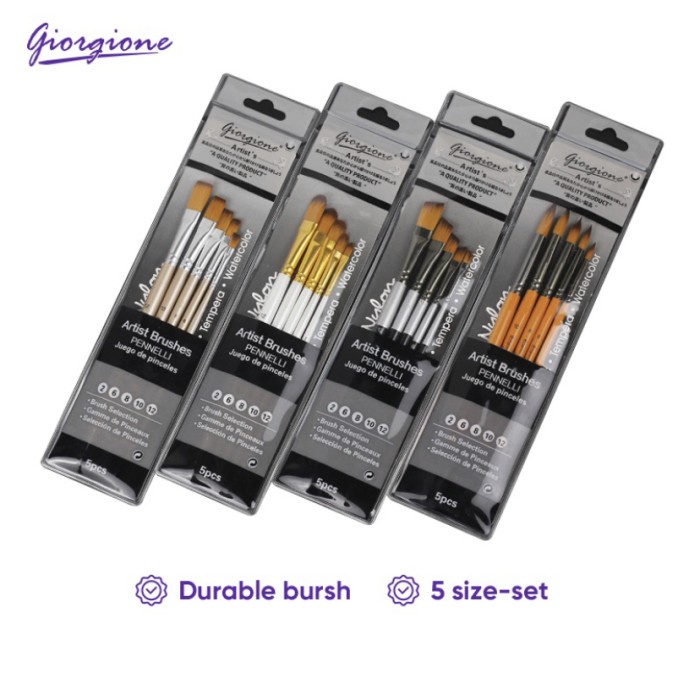 

Terlaris Giorgione Paint Brush Set Kuas Lukis 5 Pcs