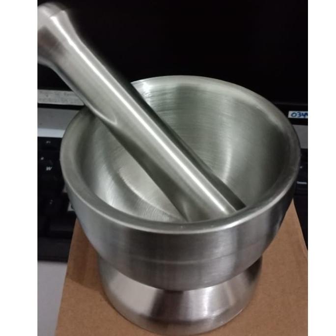 +%+%+%] Cobekan Stainless steel - Ulekan Bumbu Dapur dan Obat Multifungsi