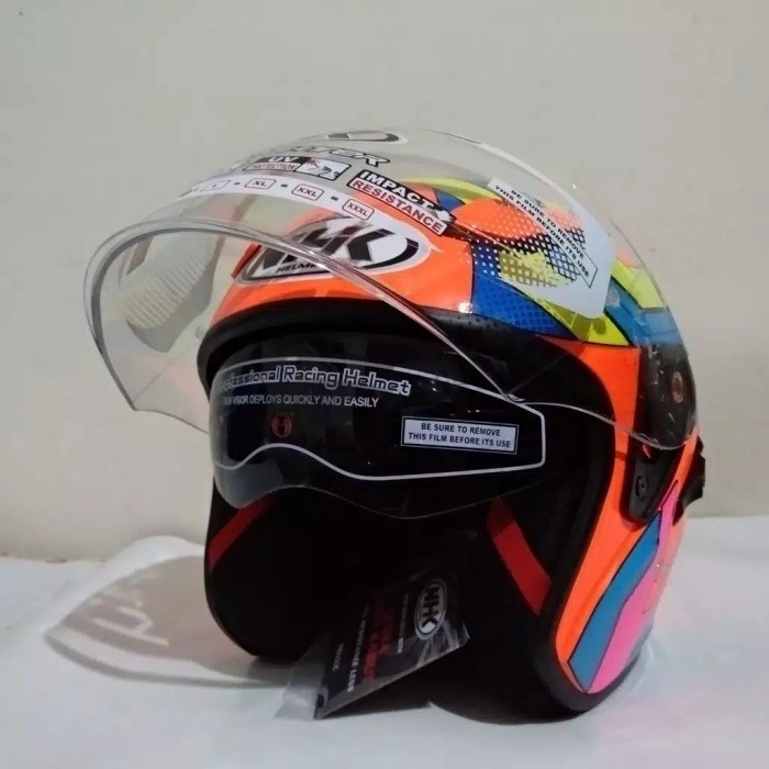 Nhk Helm R1 Motif Xinoid Orange Fluo Yellow Harga Termurah