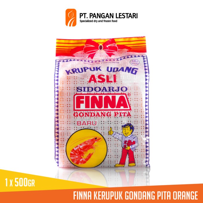 

' finna kerupuk udang gondang pita orange 500 gr