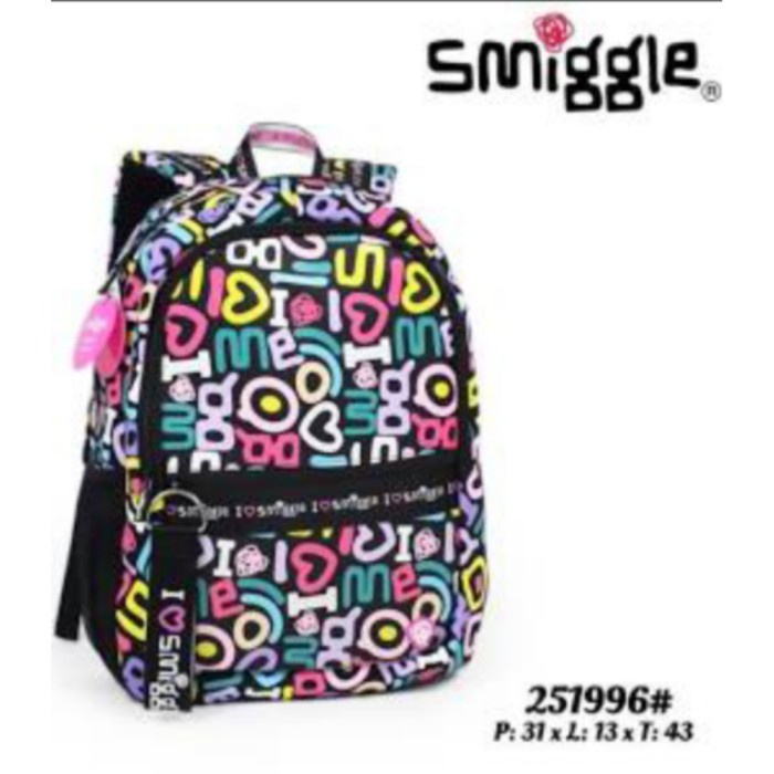 ✿KOP✿ Smiggle Tas I Love Smiggle Backpack/ Tas Ransel Anak/ Kado TERBATAS