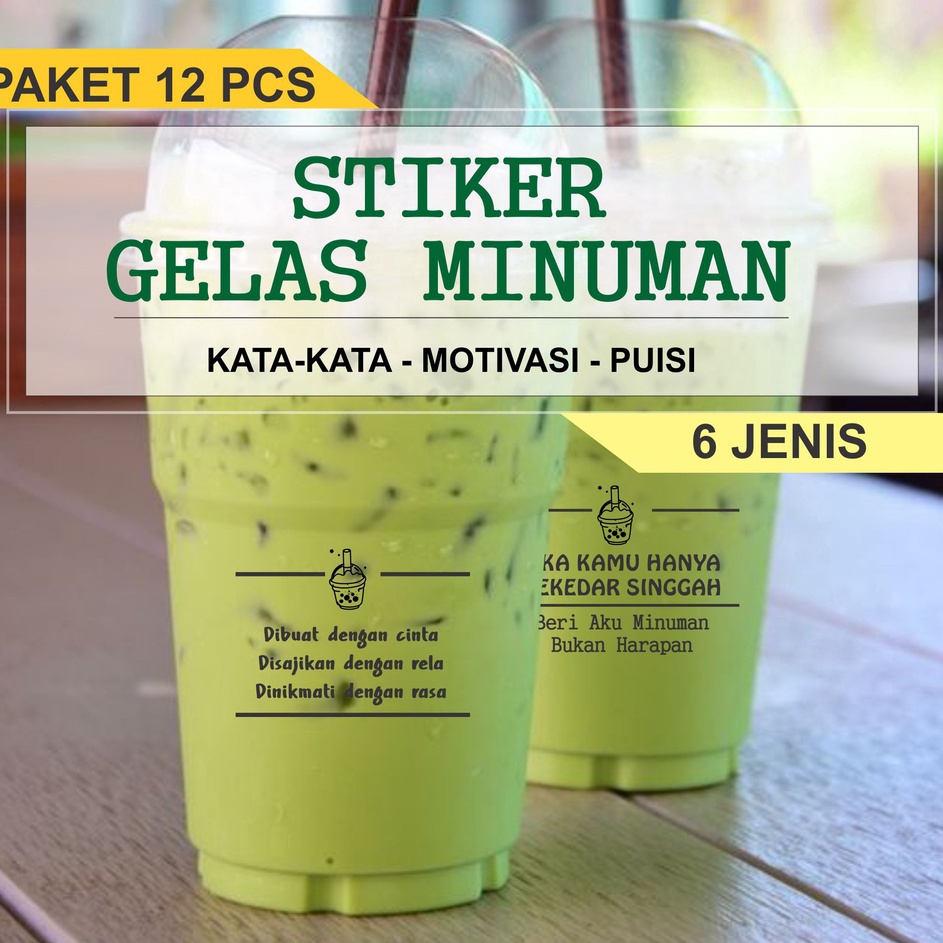 

QTXD3142 GROSIR 120 Pcs Stiker Kata-Kata Gelas Minuman