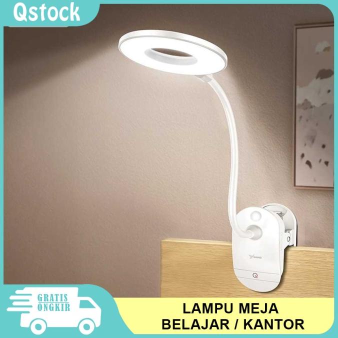 Lampu Meja Belajar LED Jepit/Lampu Belajar Charge USB/Lampu Meja LED