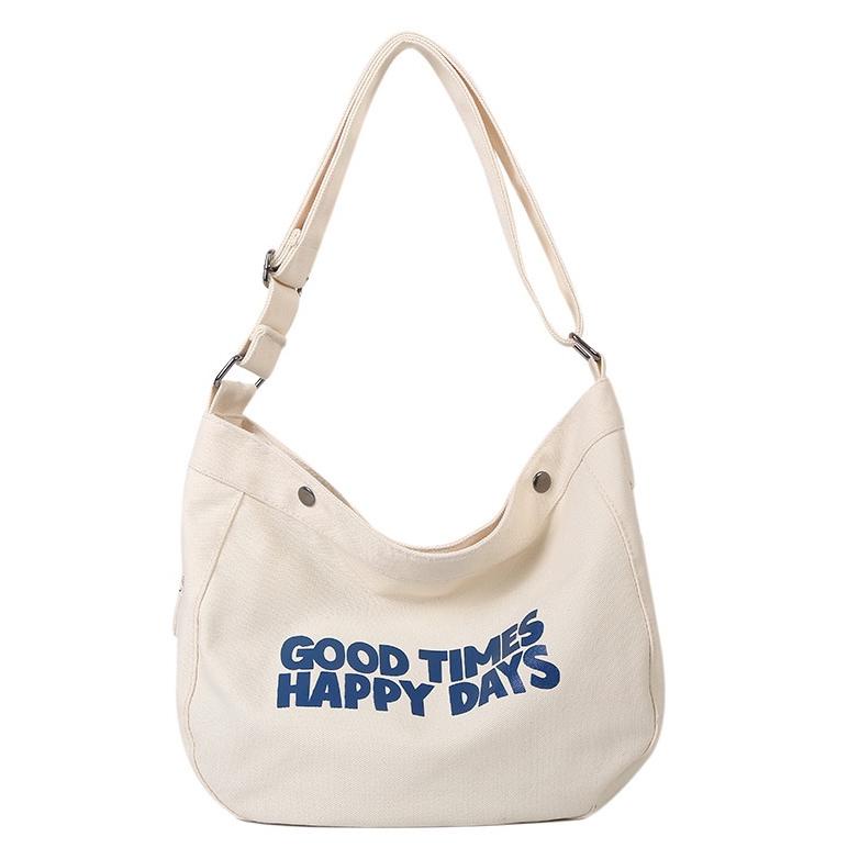 Bnm544 Happy Days Sling Bag Tas Selempang Canvas Wanita Casual Trendy Slingbag Cewek Ootd Wanita Kul