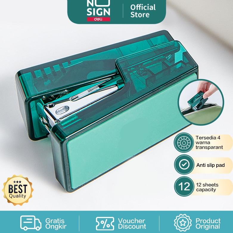 

Nusign Stapler / Stapler Transparan Mini Kapasitas 12 lembar 4 Warna Free Refill NS083F-X