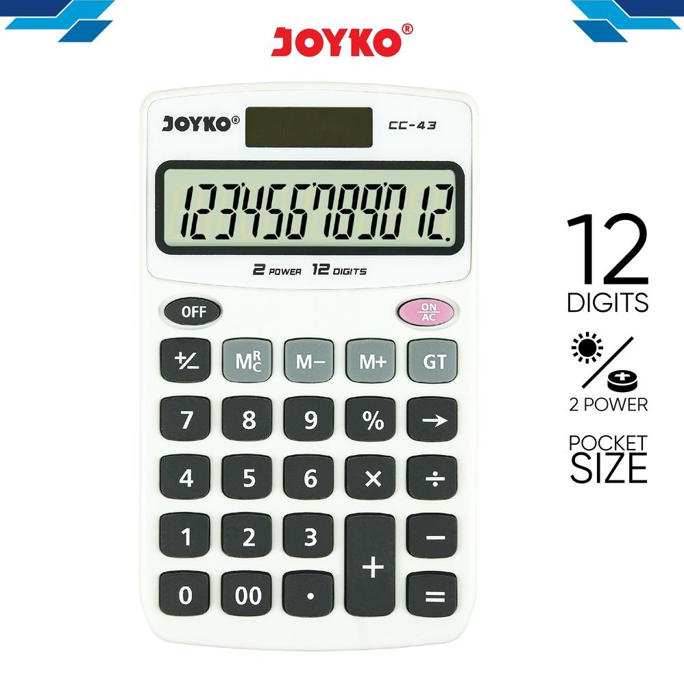 

Diskon Calculator Kalkulator Joyko Cc-43 12 Digits Mcnm65