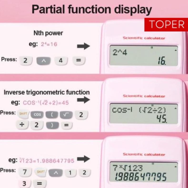 

Big Sale Toper Kalkulator Scientific Calculator Sin Cos Tan Function Aesthetic Estetik Gvnm58