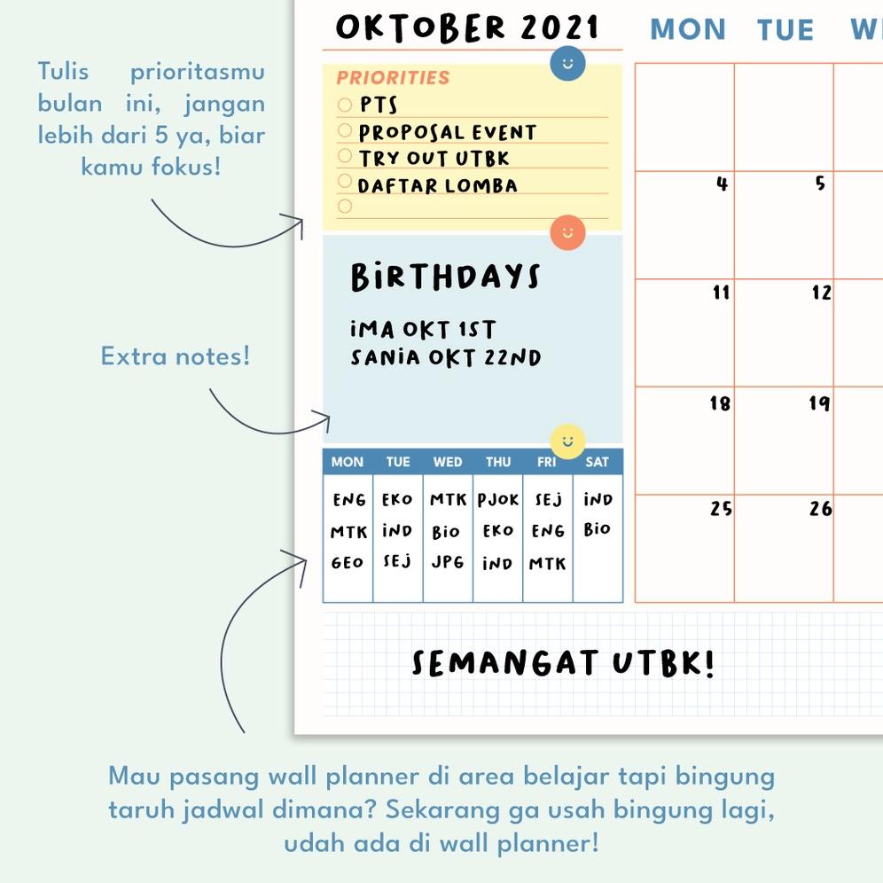 

Promo Winyo Wall Planner - Wipe & Clean Monthly Schedule (Free Spidol) Glct65