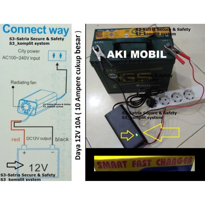 BISA COD Cas Aki Mobil 12v 10A / Charger AKI Mobil 10 A Smart Fast Charger /CHARGER AKI/ALAT TEASTER