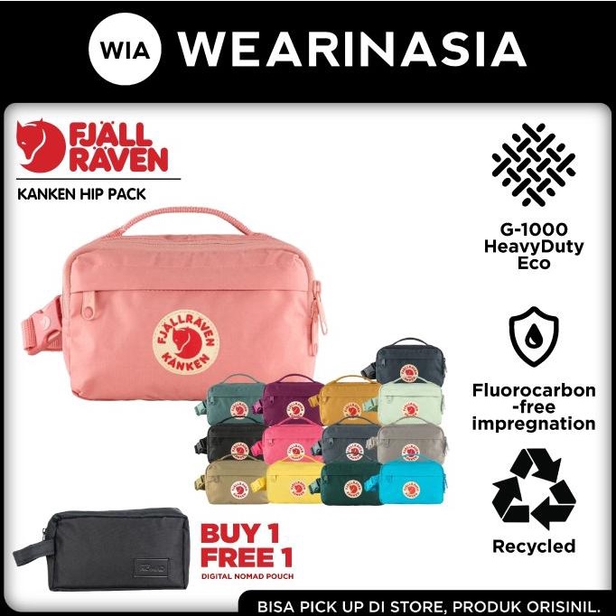 Fjallraven Kanken Hip Pack Tas Selempang Pria Wanita Original