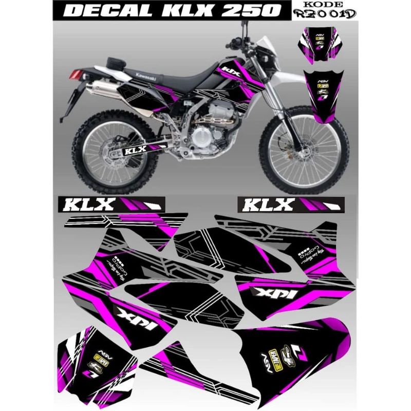 Decal semi ful KLX 250 / Striping klx 250 / stiker KLX Gordon 250