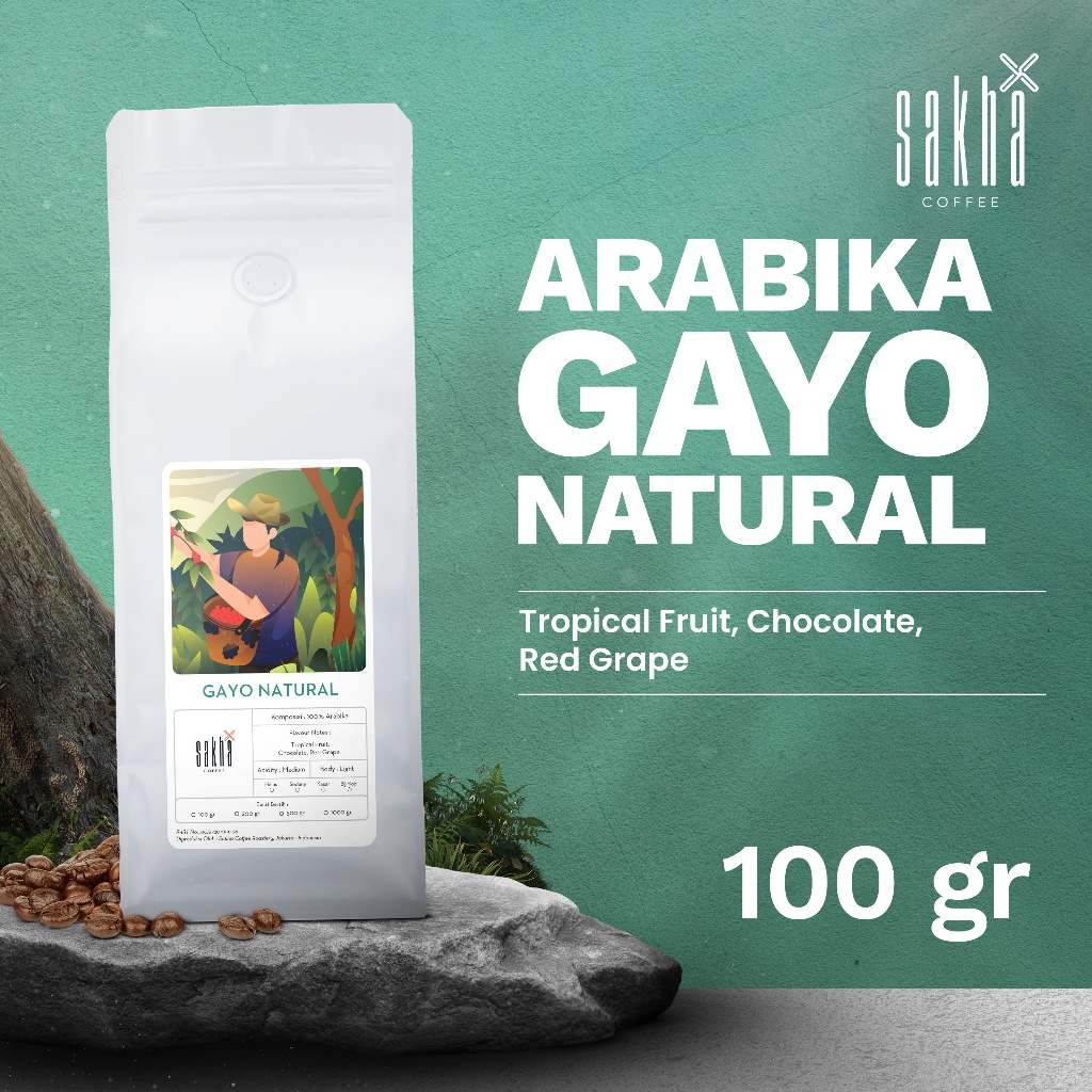 

Kopi Arabika Gayo Natural Arabica Coffee Roast Beans Manual Brew 100gr Biji Bubuk