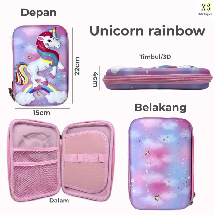 

TEMPAT PENSIL UNICORN KOTAK PENSIL ANAK PEREMPUAN HARDCASE 3D LUCU