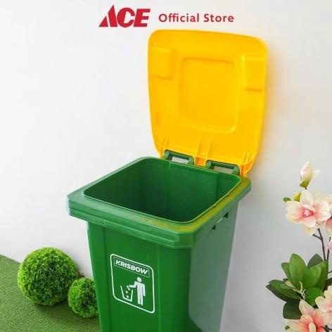 Ace - Krisbow 120 Ltr Tempat Sampah Plastik - Hijau/Kuning