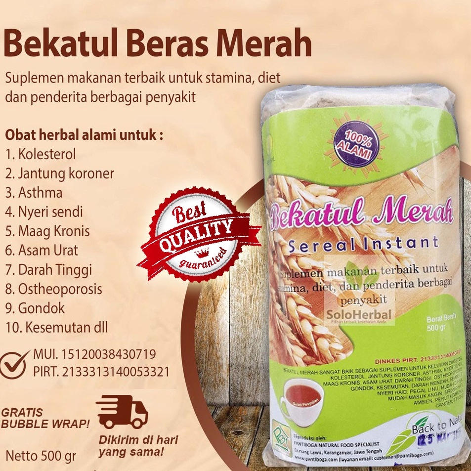

LDYQ2717 BEKATUL MERAH ISI 500gr - BEKATUL BERAS MERAH ORIGINAL 100%