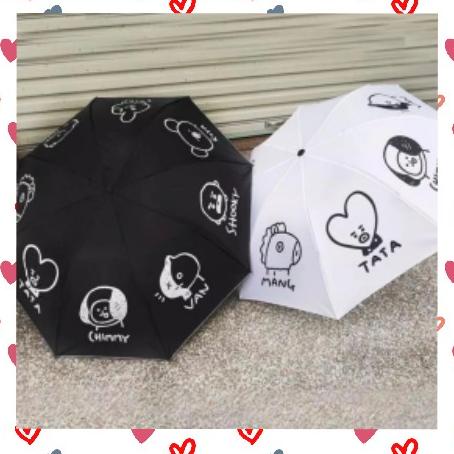 sale Payung Lipat Desain Kartun Kpop BTS bt21 UV untuk Outdoor termurah