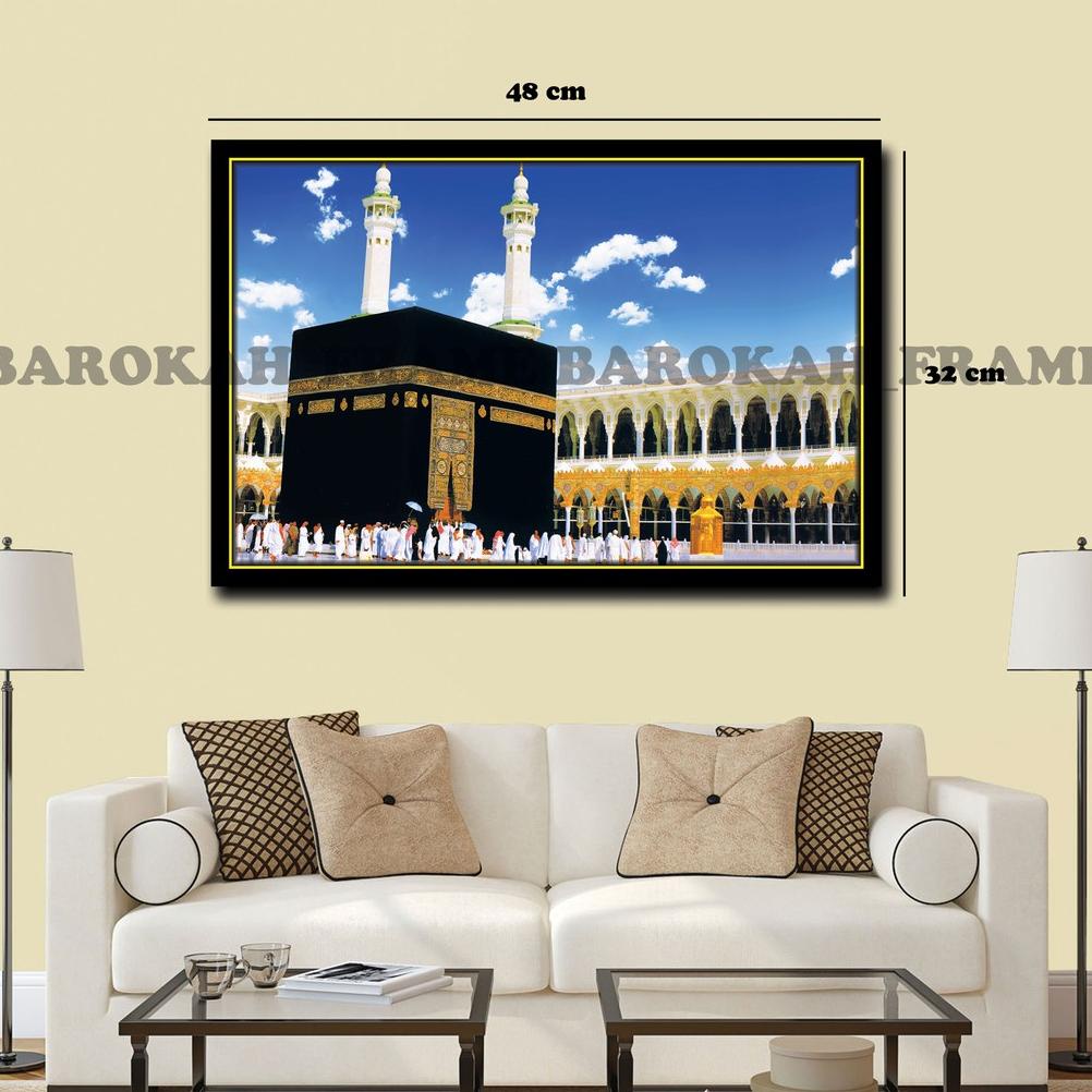 Foto bingkai Mekah Mekkah Madinah Kakbah 32x48cm