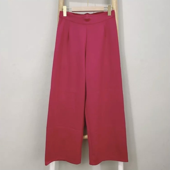 celana kulot model kekinian warna pink fuschia