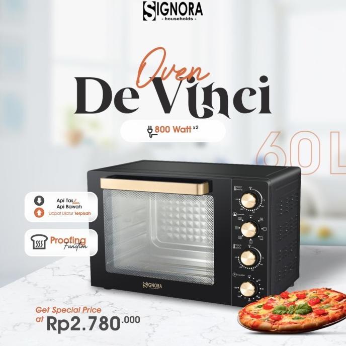 Promo  Signora Oven De Vinci 60 Liter/Oven Listrik/Oven Signora Tokodanzelalexandro