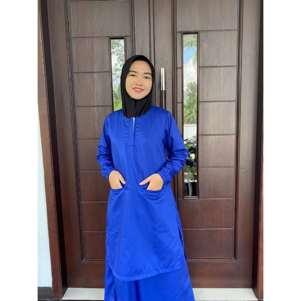 Baju Ok Oka Tunik Rok Full Set Baju Jaga Muslim Toyobo Perawat Dokter Nakes