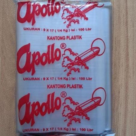 

=====] Kantong Plastik PP 1/4kg Merk Apollo 9x17 isi 100lbr/pack