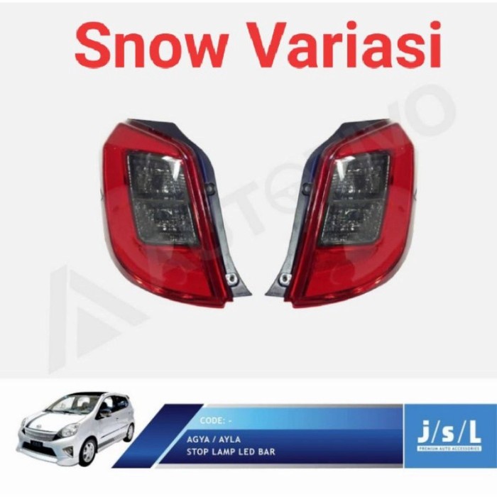 Cod - Jsl Agya Ayla 2012 2016 Stop Lamp Model Led Bar Red Smoke Kode 049