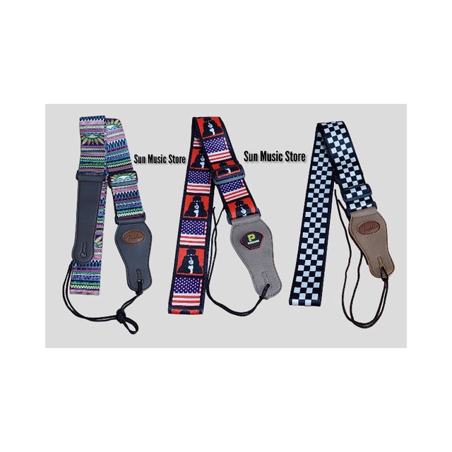 Strap Gitar dan Bass Motif Import - Strap Gitar Akustik Elektrik - Strap Bass Akustik Elektrik