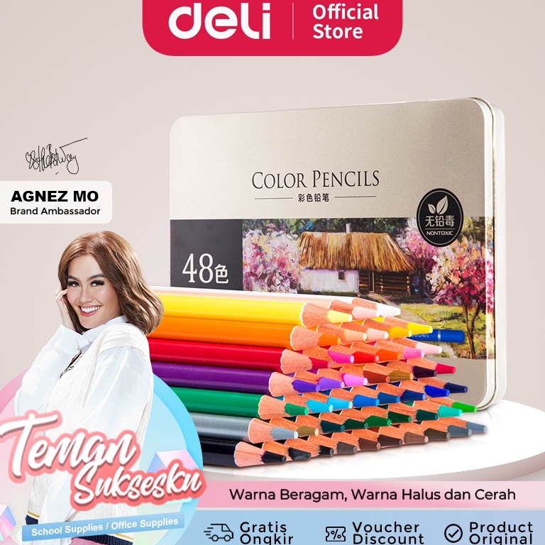 

Promo Deli High-grade Oil Pencil Color Pensil Warna Minyak 48/72 Warna 6567 6568