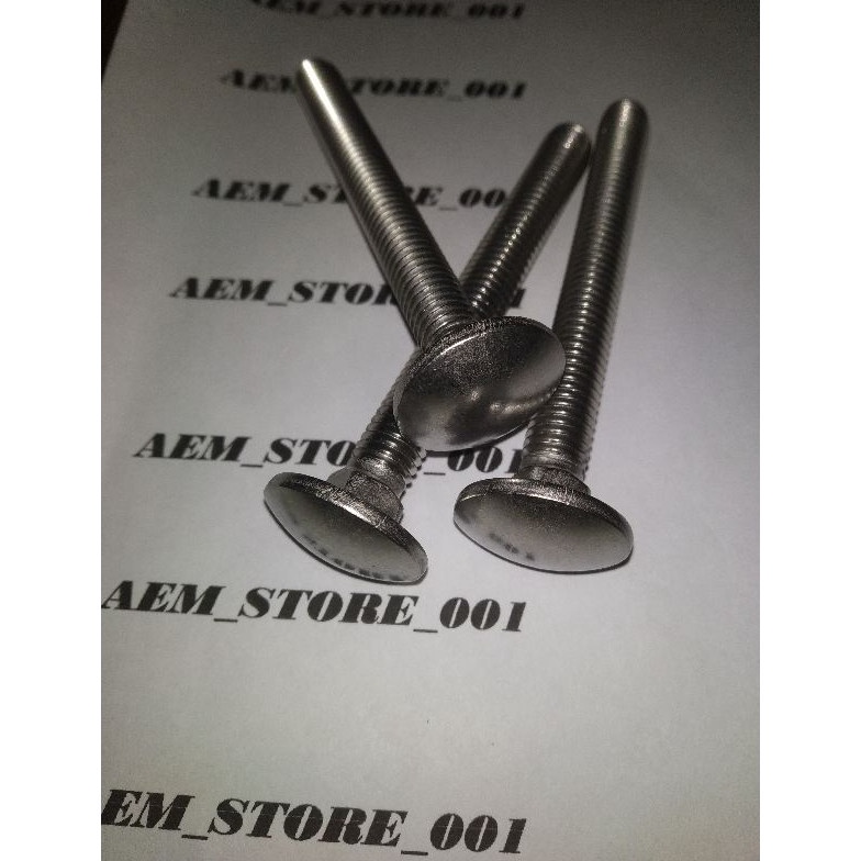 Asli Bagus baut CB M8 X 80 (8cm) stainless 304. cariage bolt Special
