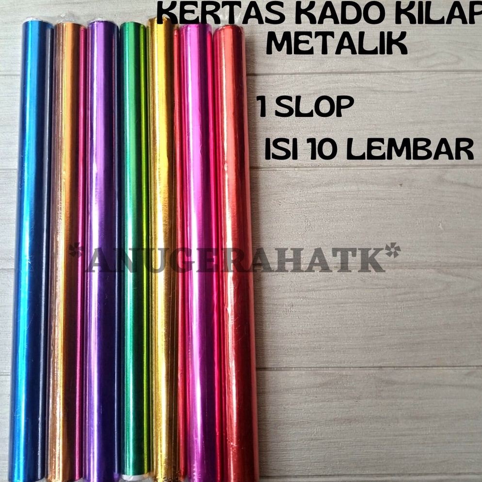 

Paling Laris (1 SLOP isi 10 Lbr) Kertas Kado Kilap Metalik
