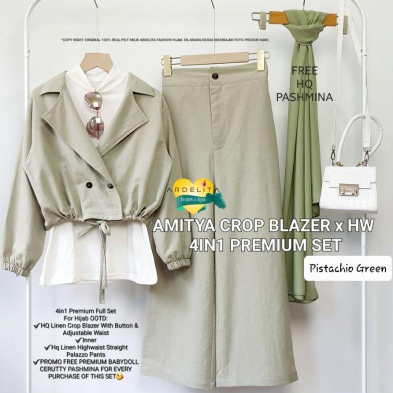 BEST SELLER PROMO FREE PASHMINA SUPER AMITYA PREMIUM 4IN1 SET ORIGINAL REAL PICT NY ARDELITA FASHION