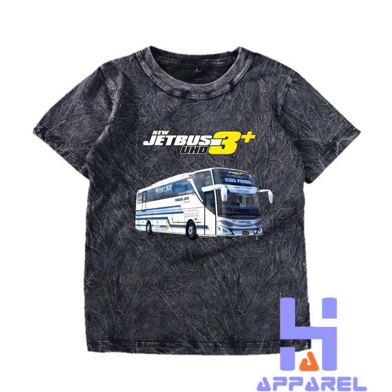 BAJU ANAK KAOS ANAK WASHED BUS KIDS PANDA JET BUS 3+