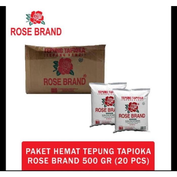 Terlaris Tepung Tapioka Rose Brand 1 Dus (Isi 20Pcs X 500Gr)