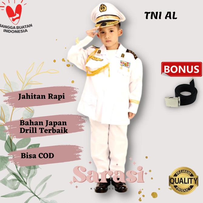 Baju tni al anak laki laki kostum tni al angkatan laut anak laki laki