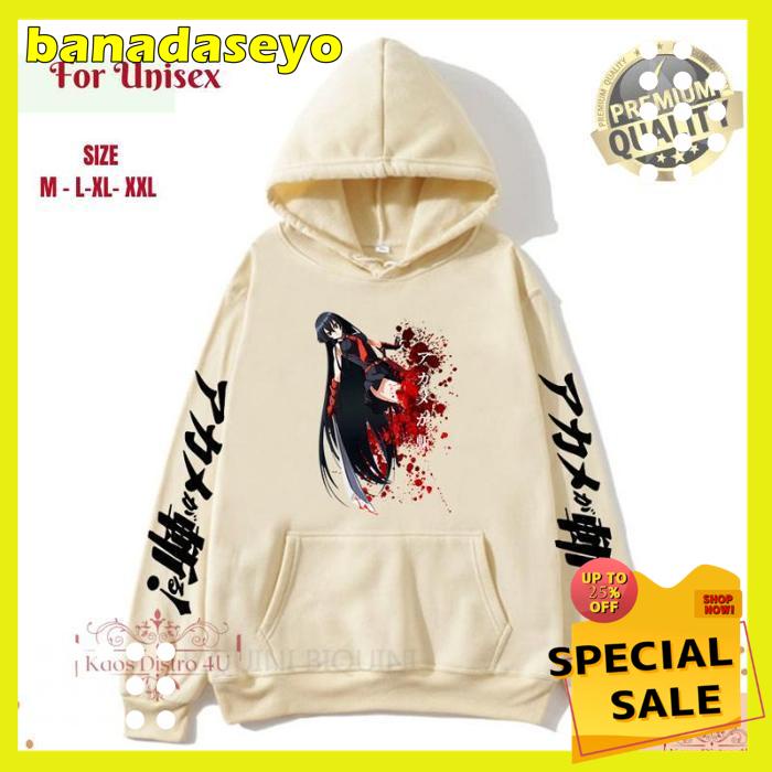 HOODIE MANGA ANIME AKAME GA KILL ZERO HODIE WAIFU JEPANG UNISEX