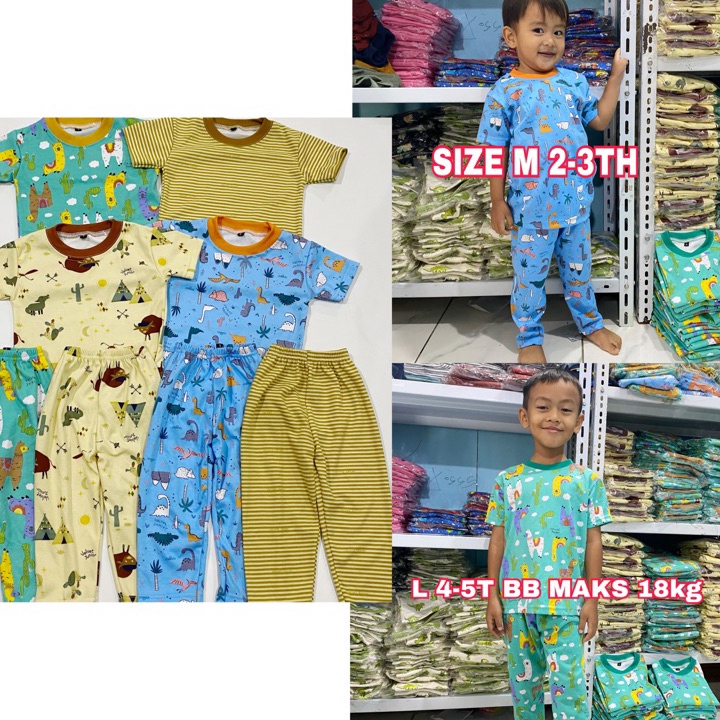 (ALJ/☎] Setelan Anak Sisa Kain Pabrik / PIYAMA ANAK / SETELAN ANAK / BAJU TIDUR ANAK / BAJU HARIAN A
