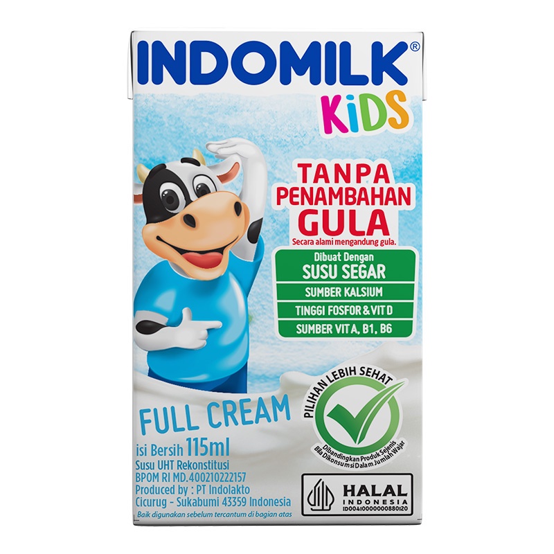 

INDOMILK Kids Susu UHT Full Cream Tanpa Tambahan Gula 115 ml