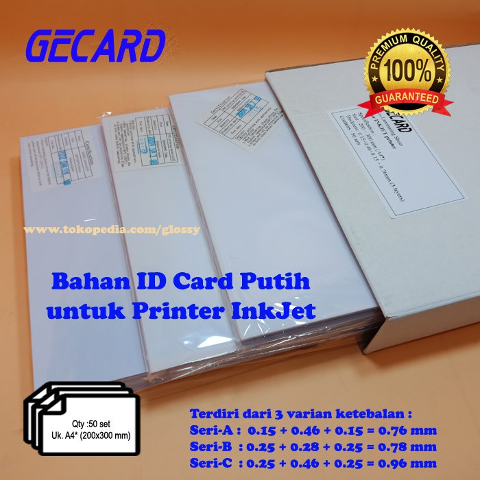 

PVC BAHAN ID CARD PUTIH 50 SET