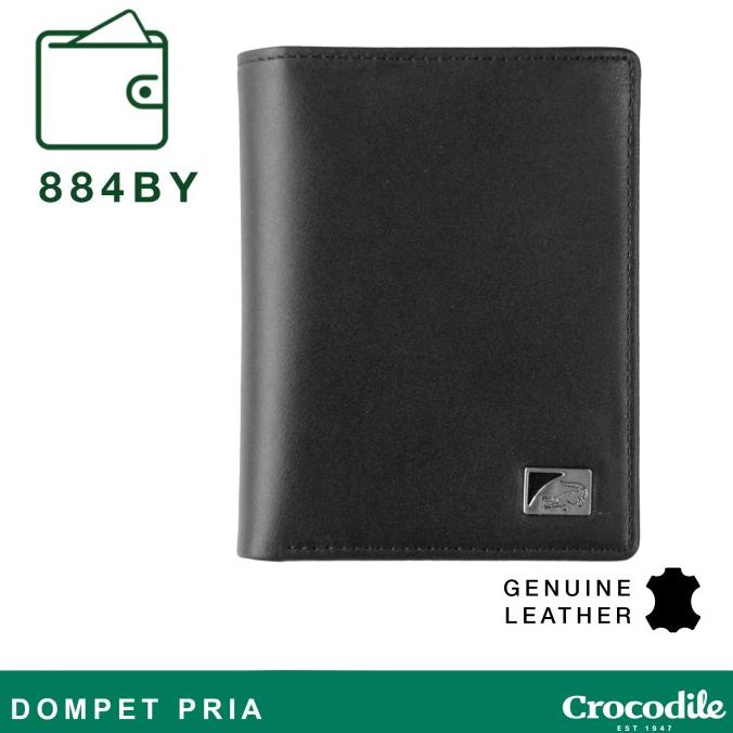 Crocodile 884BY Dompet Pria Men Wallet Leather Kulit Original - Hitam